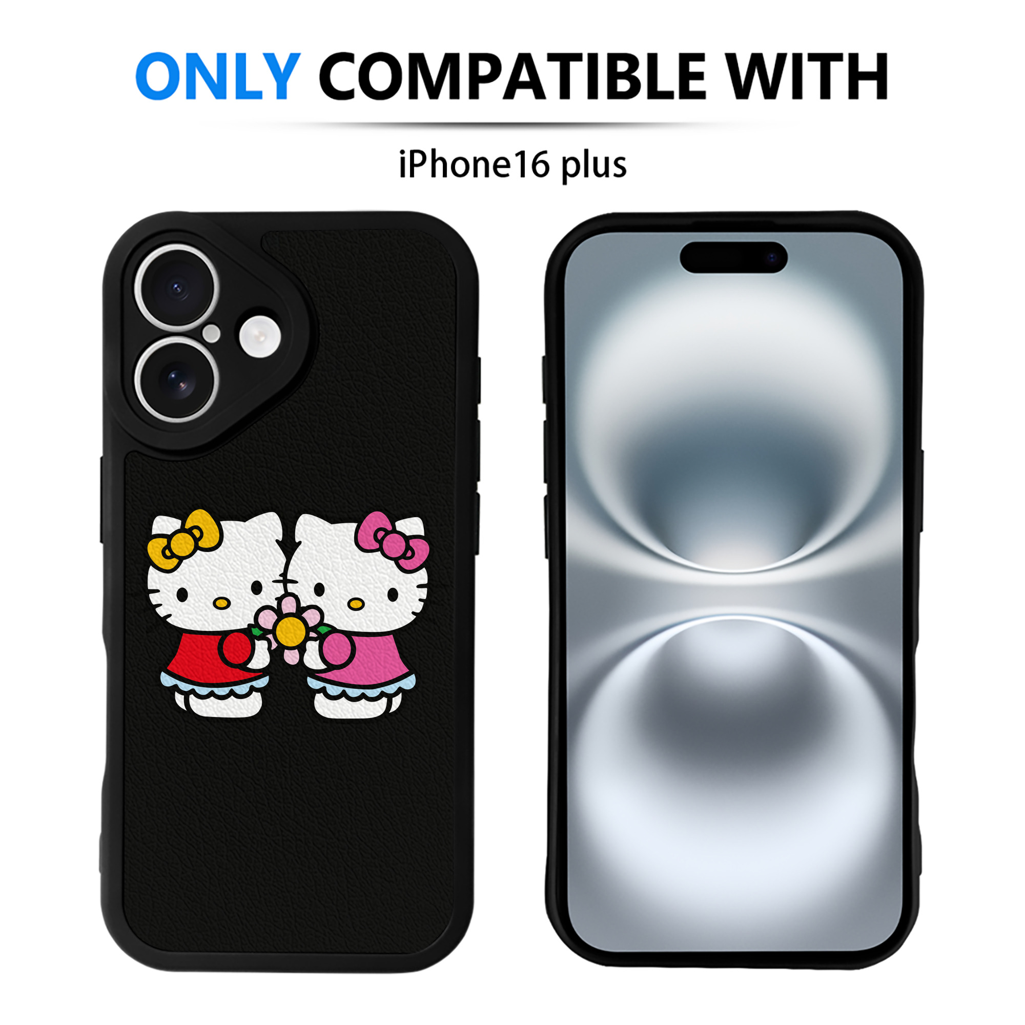 （画像用） Hello Kitty ハローキティ 【iPhone 16シリーズ対応】シリコンスマホケース（レザー調） 材質：シリコン